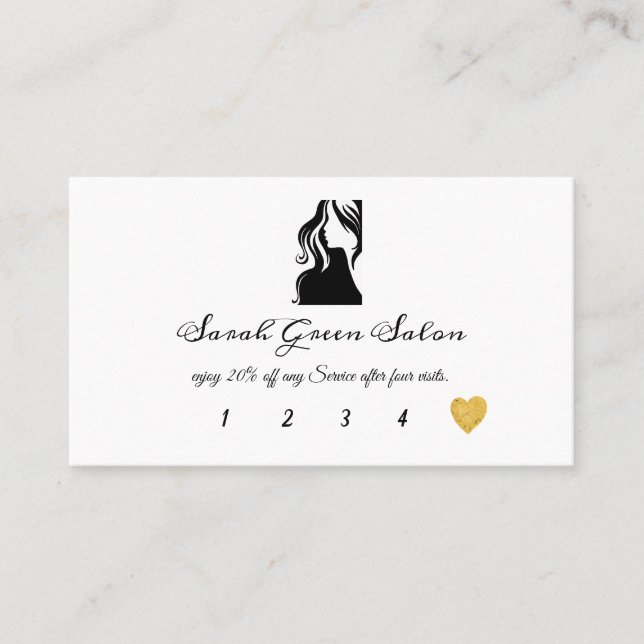 Carte simple simple de fidélité de salon de logo (Devant)