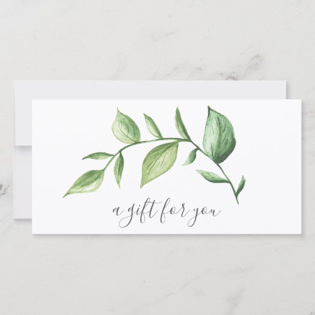 Carte Simple verdure Élégant certificat cadeau rustique (Devant)