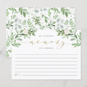 Carte Simple verdure Ma Fête des mariées mémoire préféré