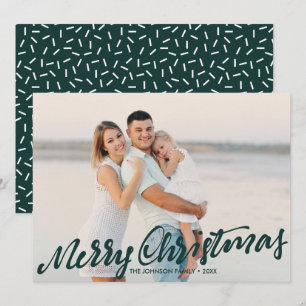 Carte Simplement Joyeux Noël photo pleine   Hunter Green