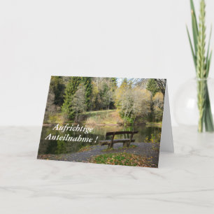 Carte Sincères condoléances sur un lac solitaire