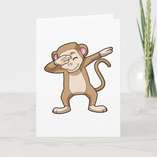 Carte Singe à la danse hip hop Dab (Devant)