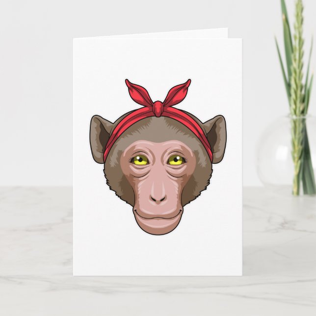 Carte Singe avec Bandana (Devant)