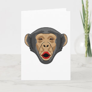 Carte Singe avec bouche Kiss