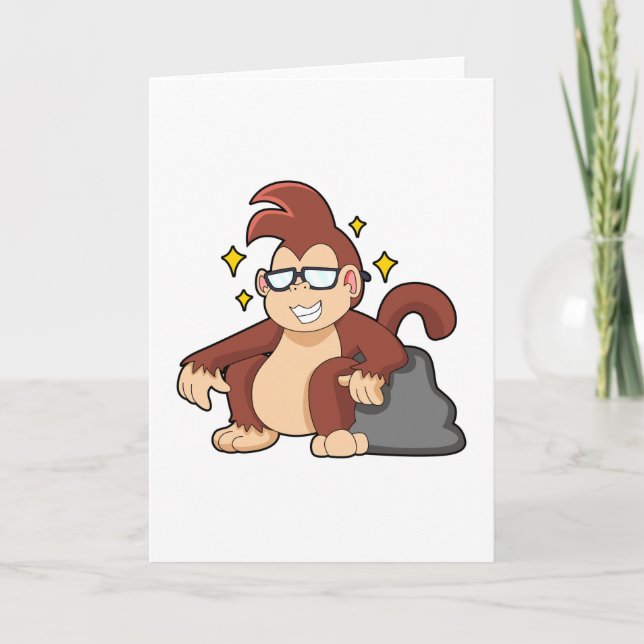 Carte Singe avec des lunettes de soleil (Devant)