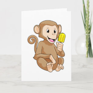 Carte Singe avec Popsicle