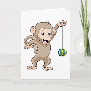 Carte Singe avec Yo-yo