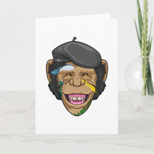 Carte Singe comme peintre