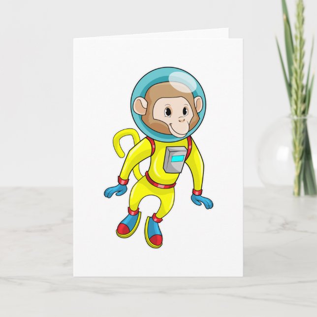Carte Singe en astronaute (Devant)