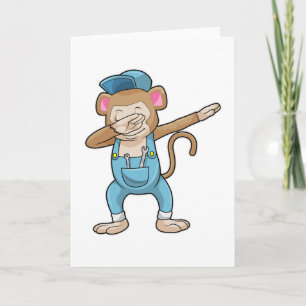 Carte Singe en tant que mécanicien au dab de danse hip h