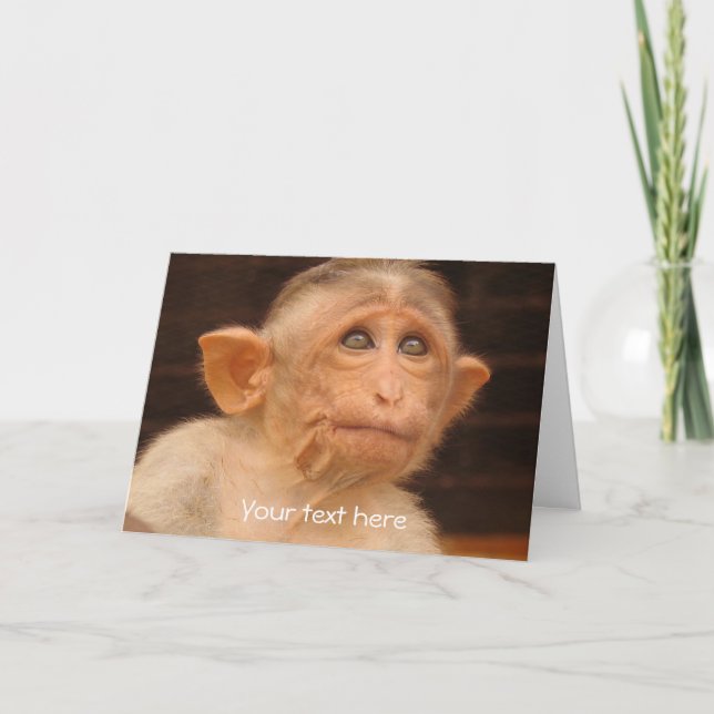 Carte Singe, Fête des pères personnalisée (Devant)