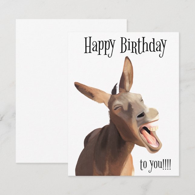 Carte Singe - Joyeux Anniversaire Pour Vous! ! ! (Devant / Derrière)