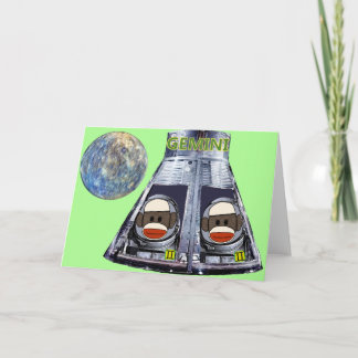 Carte Singes chaussettes Gemini
