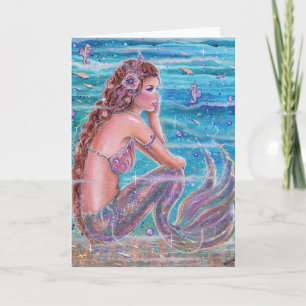 Carte Sirène de corail avec hippocampe par Renee Lavoie
