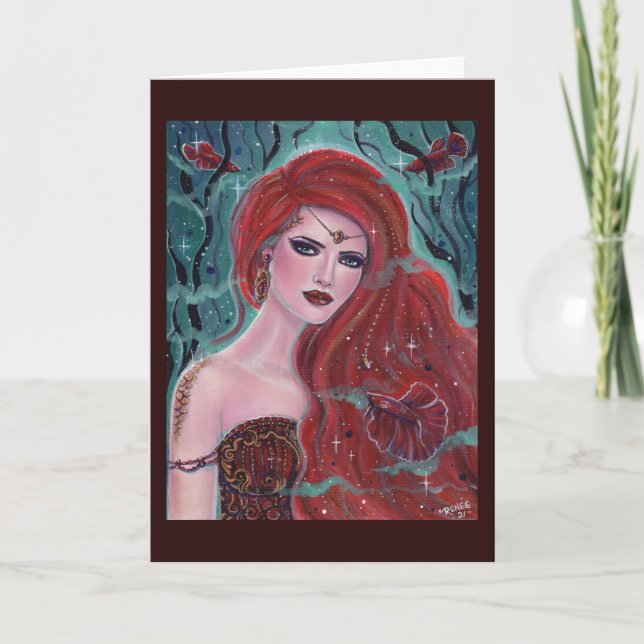 Carte Sirène de grenat rouge au betterave par Renee Lavo (Devant)
