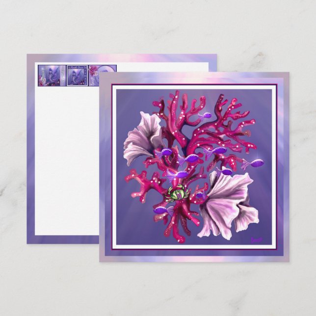 Carte Sirène d'océan violet (Devant / Derrière)