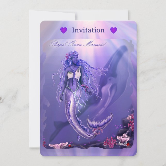 Carte Sirène d'océan violet (Devant)