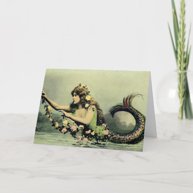 Carte Sirène et Roses (Devant)