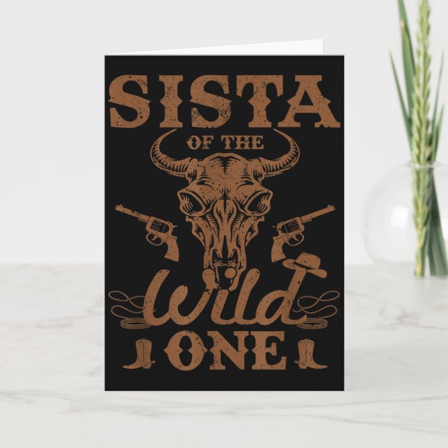 Carte Sista Of The Wild One Cowboy Western Rodeo Party M (Devant)