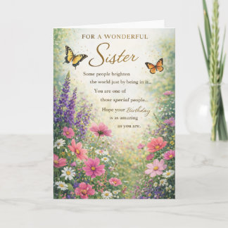 Carte Sister Birthday Card – Floral