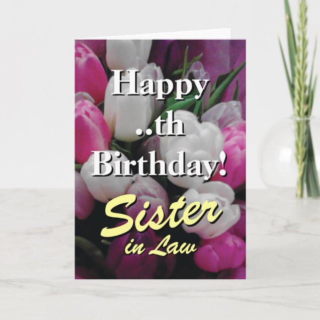 Carte Sister en Birthday | pinwer bouquet (Devant)