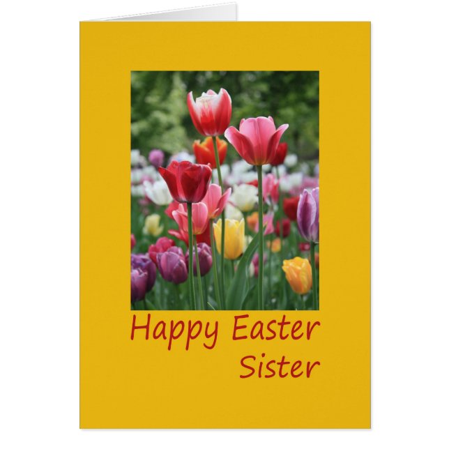 Carte Sister Happy Easter Tulip (Devant)