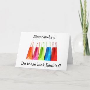 CARTE SISTER-IN LAW SHOPPING THERAPY FOR BIRTHDAY HUMOR