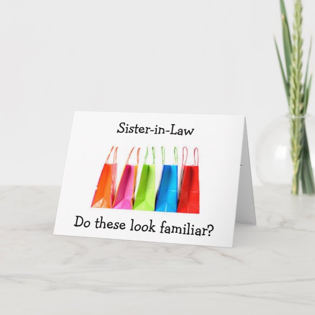 CARTE SISTER-IN LAW SHOPPING THERAPY FOR BIRTHDAY HUMOR (Devant)
