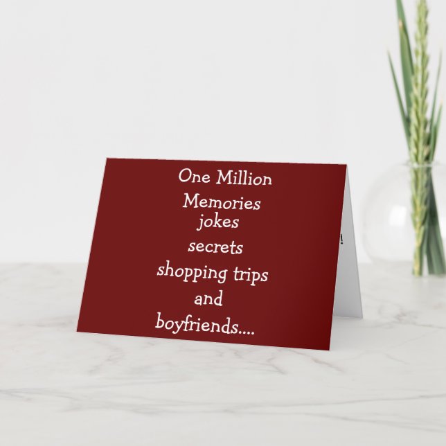 Carte **SISTER or GIRL FRIEND'S** BIRTHDAY (Devant)