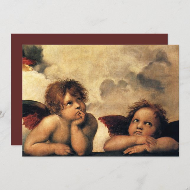 Carte Sistine Madonna Angels par Raphael Sanzio (Devant / Derrière)