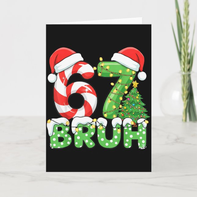 Carte Six Seven 67 Funny Santa Bruh Christmas Meme  (Devant)
