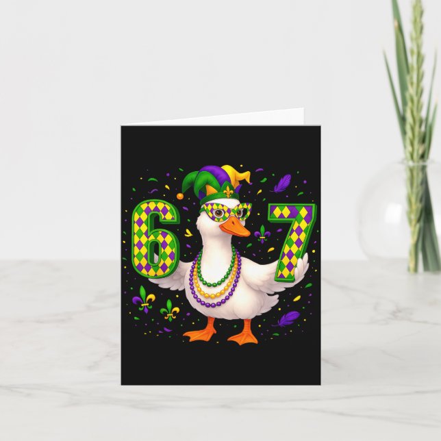Carte Six Seven 67 Meme Goose With Jester Hat &amp; Bead (Devant)