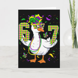 Carte Six Seven 67 Mème Oie Avec Chapeau de Bouffon & Pe