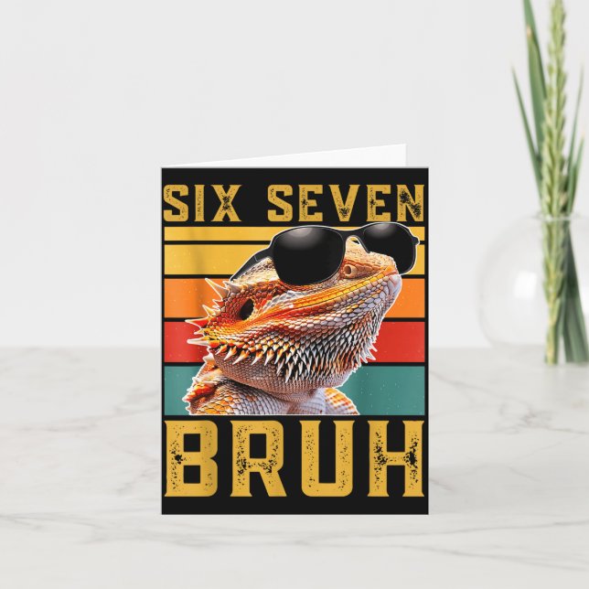 Carte Six Seven 6 7 67 Meme Funny Bearded Dragon Design  (Devant)