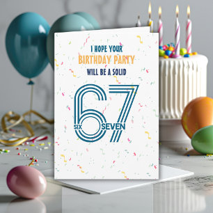 Carte Six Seven 6 7 Coloful Confetti Garçon Anniversaire