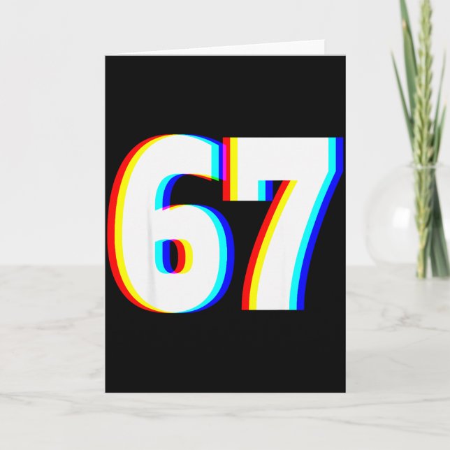 Carte Six Seven 6 7 Edm Optical Illusion  (Devant)