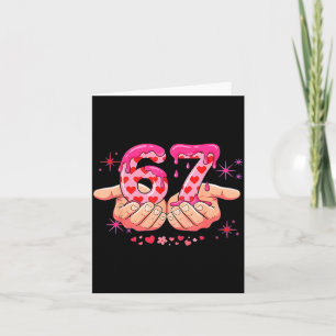 Carte Six Seven 6 7 Mème Cœur qui Dégouline Saint Valent