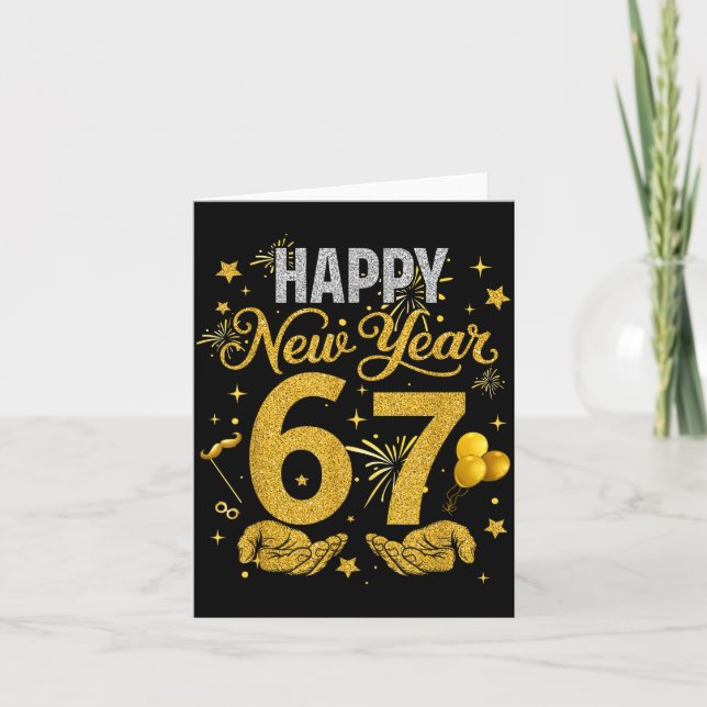 Carte Six Seven 6 7 Meme Funny Happy New Year 67 Men Wom (Devant)