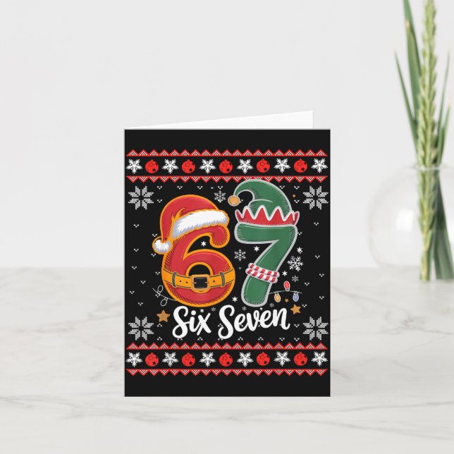 Carte Six Seven Christmas 6 7 Ugly Christmas Sweater Boy (Devant)