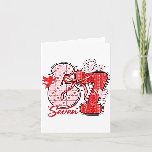 Carte Six Seven Meme 67 Coquette Bow Valentines Women Gi (Devant)