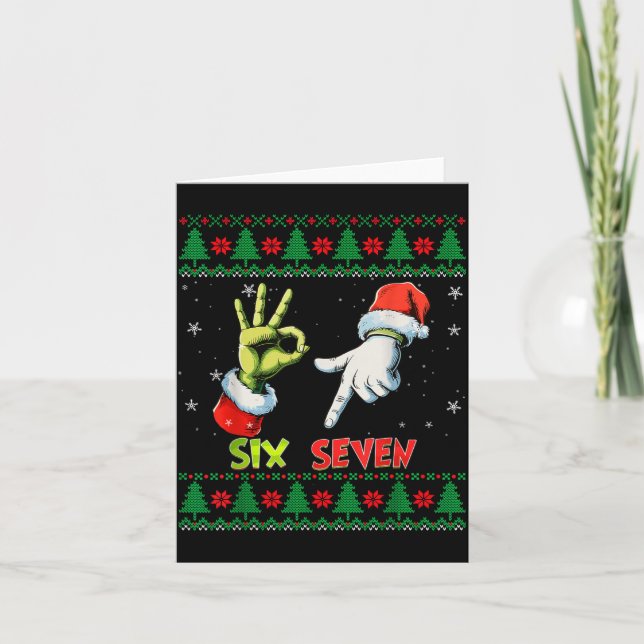 Carte Six Seven Skeleton Meme Christmas Ugly Sweater 67  (Devant)