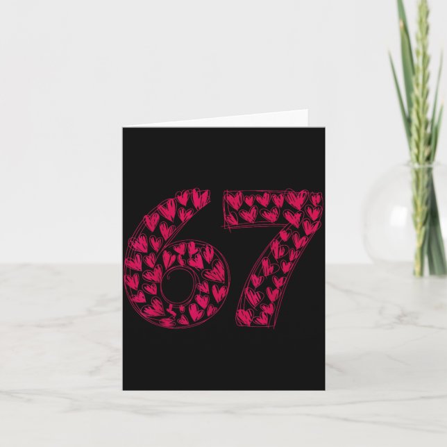 Carte Six Seven Viral Sketch Heart 67 Cute Valentine Sch (Devant)