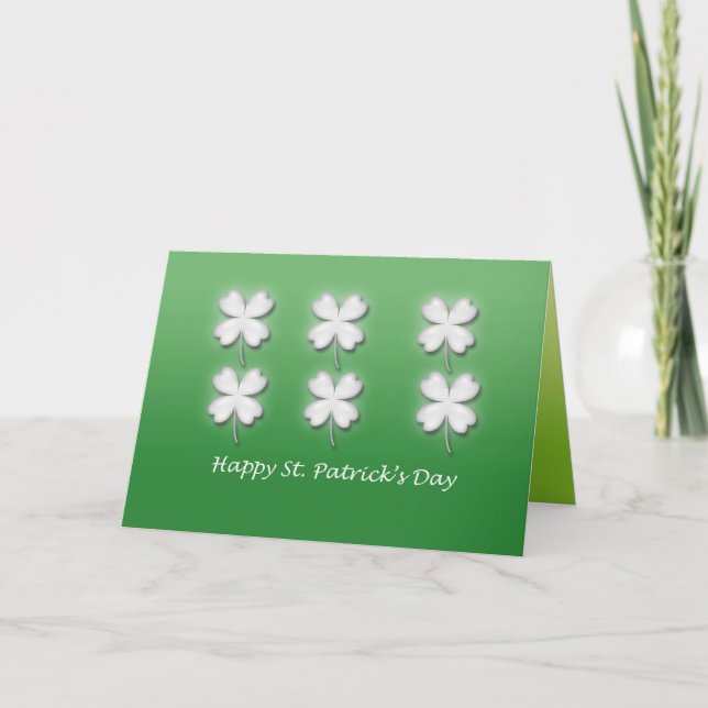 Carte Six White Shamrock St. Patrick's Day (Devant)
