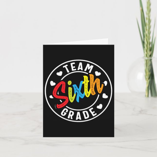 Carte Sixième Année Retour À L'École Garçons Filles Ense (Devant)