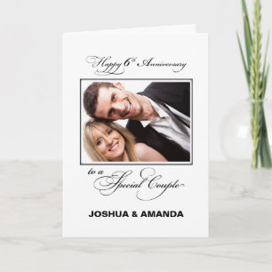 Carte Sixième anniversaire du Mariage Nom personnalisé /