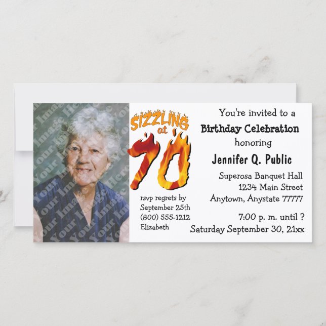 Carte Sizzling À 70 Anniversaire (Devant)