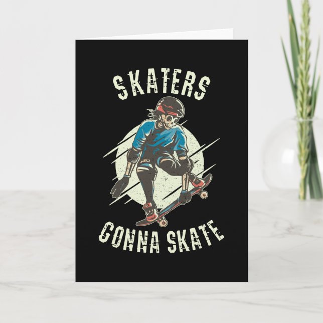Carte Skate Skate Skeleton Skateboarder (Devant)