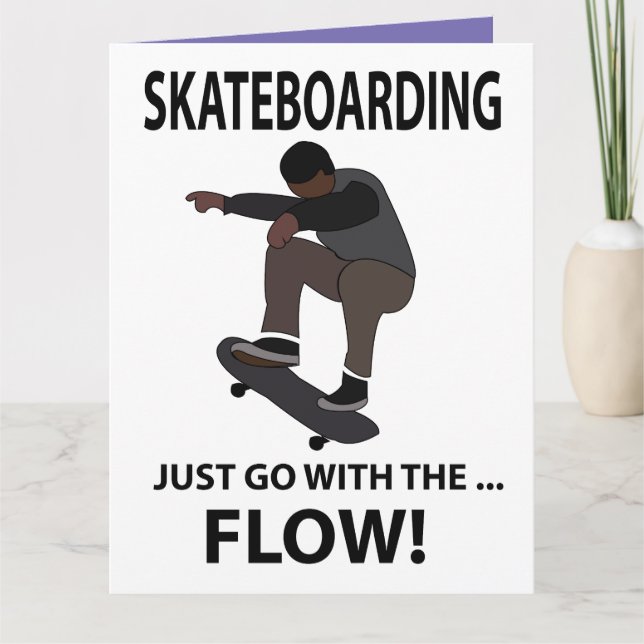Carte Skateboard Aller Avec Le Flux Skateboarder (Devant)
