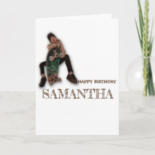 Carte SKATEBOARD HAPPY BANTHDAY Girl