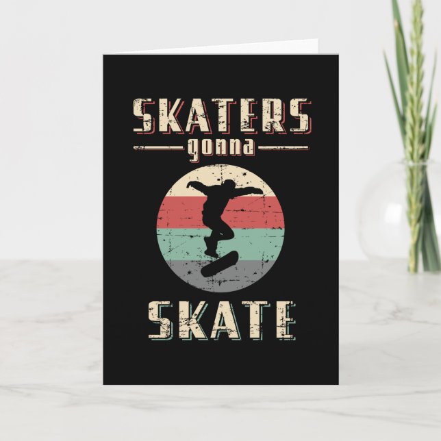 Carte Skateboard Skater Retro Skateboard Cadeau (Devant)